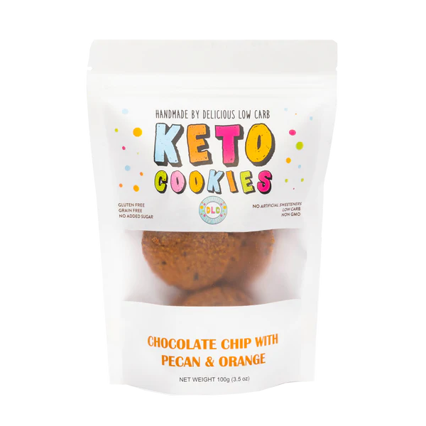 Keto Cookies Chocolate Chip with Pecan & Orange(100g)