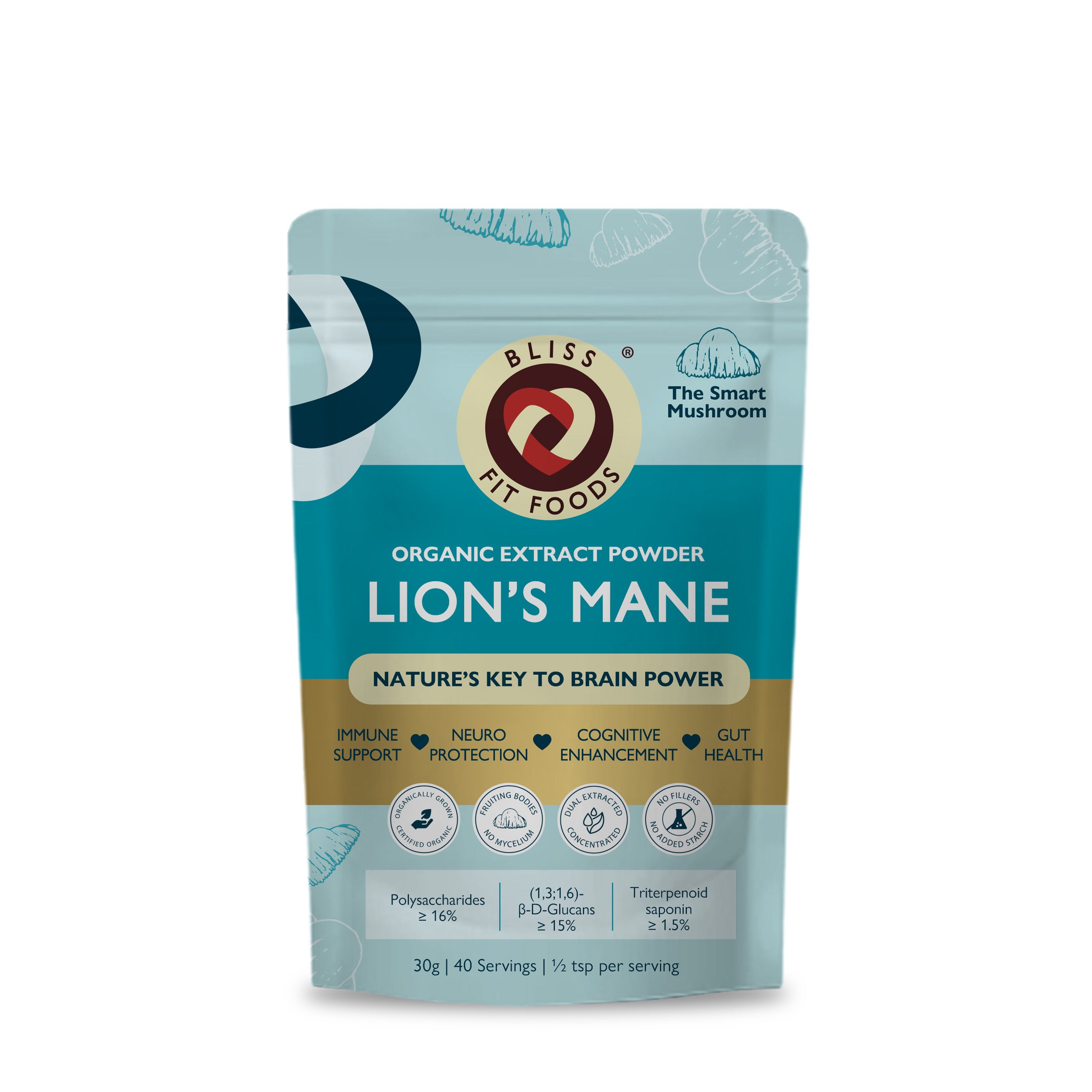 LION’S MANE MUSHROOM EXTRACT POWDER 40 serves