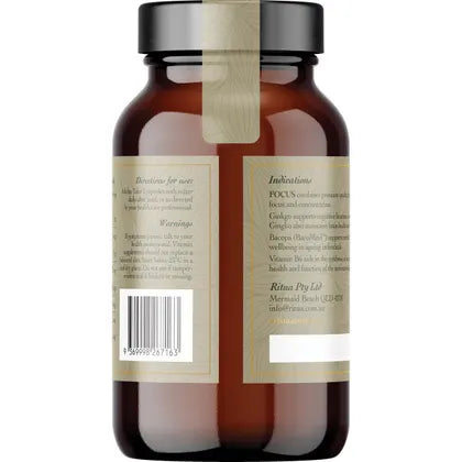 RITUA FOCUS BacoMind Ginko Cordyceps Tyrosine B6 60 Caps