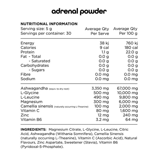 Adrenal Magnesium Support Formula Lemonade 150g