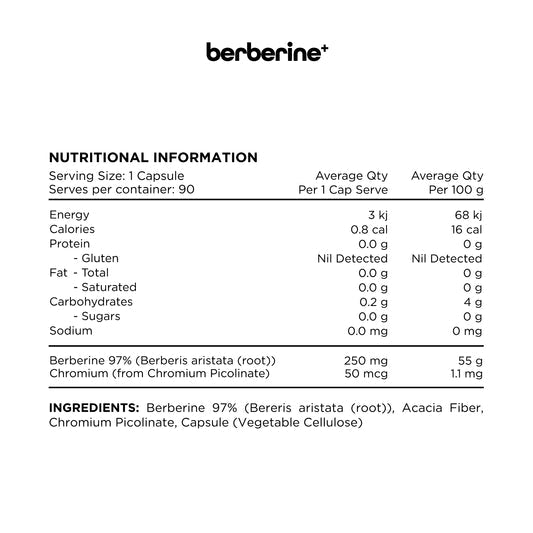 Berberine+ Plus Chromium Picolinate 90 Caps