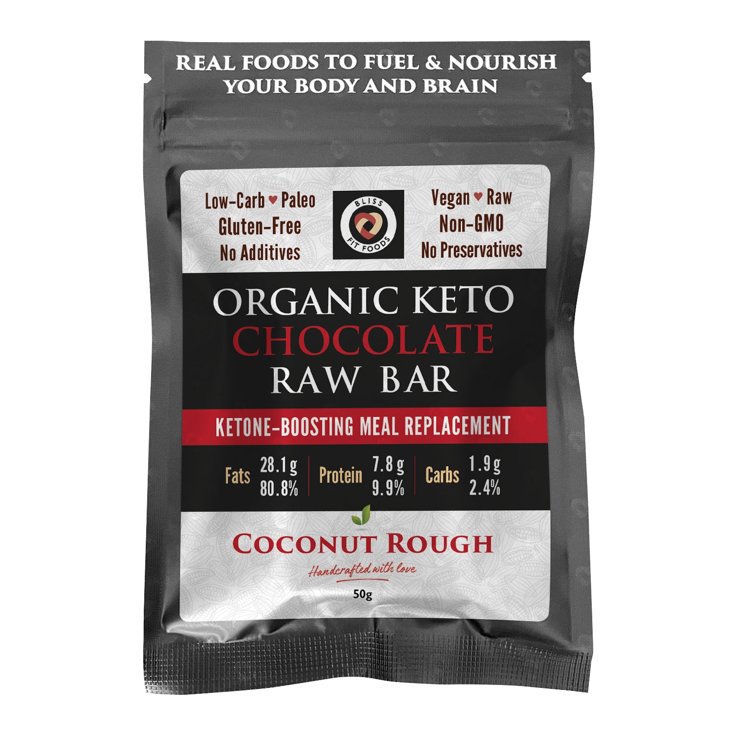 Keto Chocolate Raw Bar – Coconut Rough