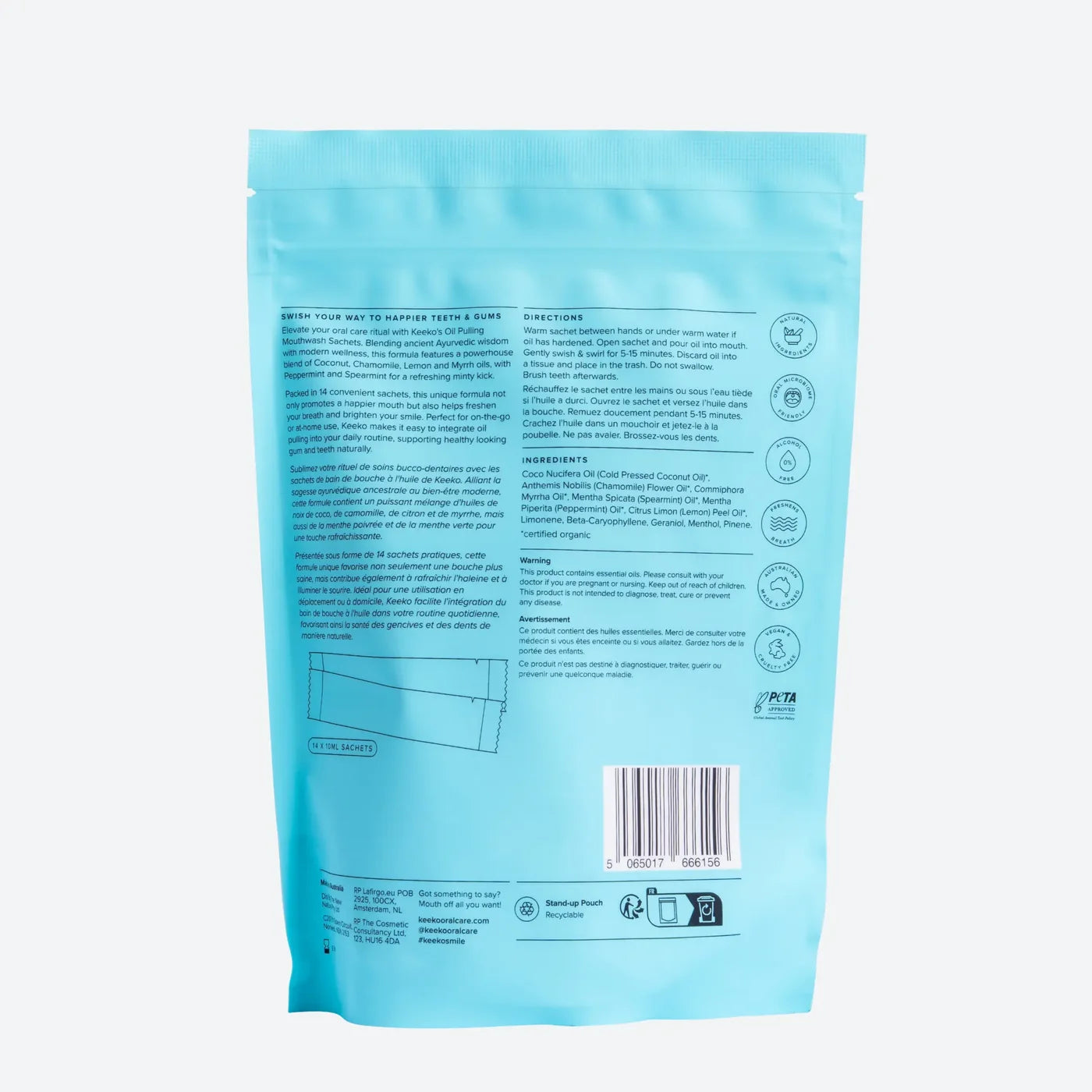 Keeko Morning Mint Oil Pulling Mouthwash Sachets