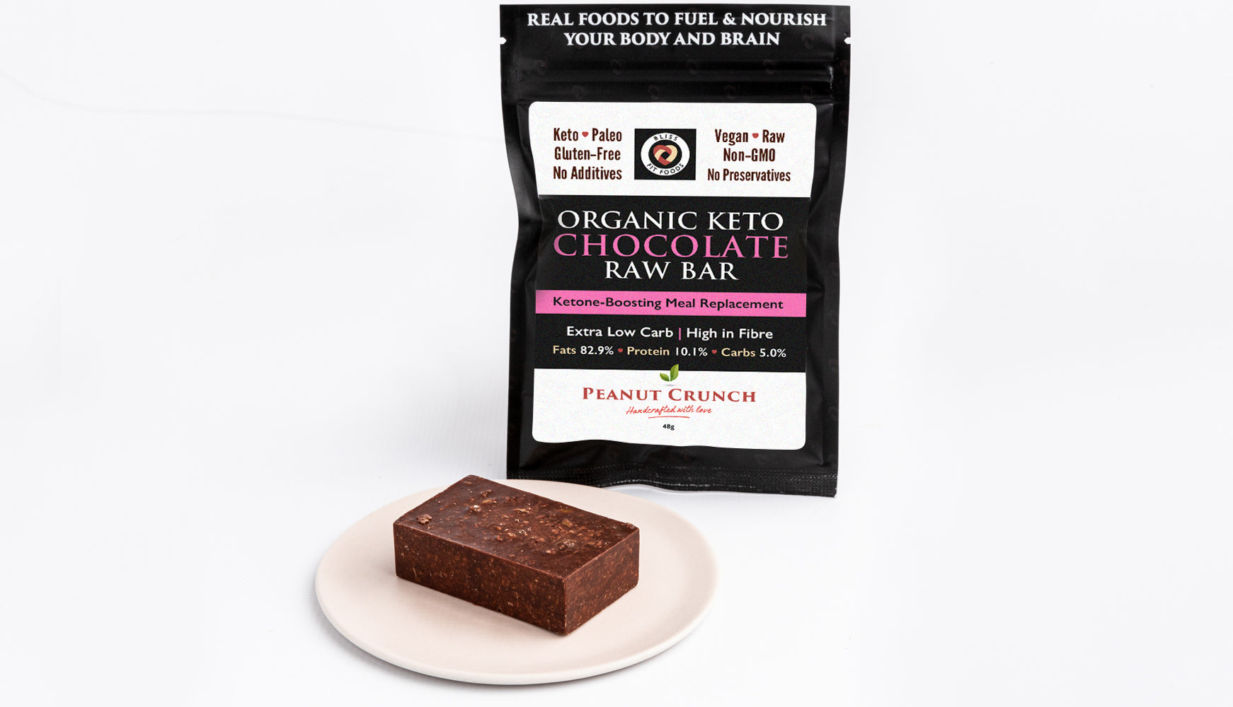 Organic Keto Chocolate Raw Bar – PEANUT CRUNCH